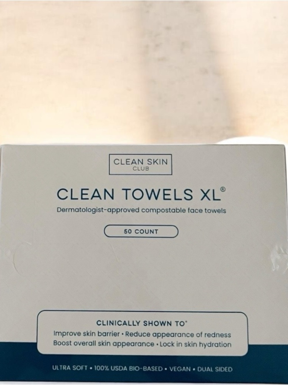 Clean Skin Club Clean Towels XL Compostable Face Towels - White